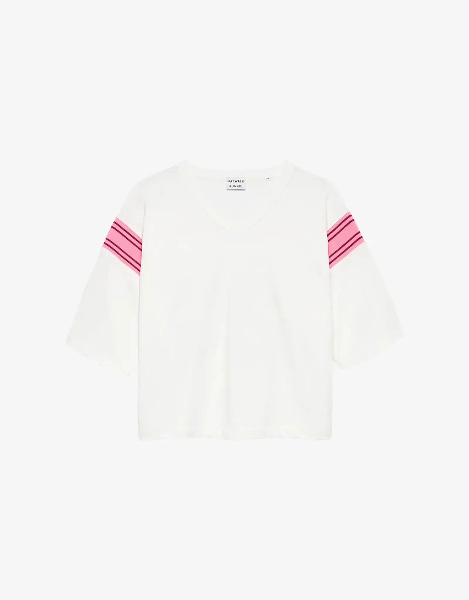 Catwalk Junkie T-Shirt 'Football Graphic' - Off White - Catwalk Junkie