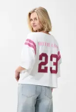 Catwalk Junkie T-Shirt 'Football Graphic' - Off White - Catwalk Junkie
