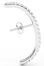 Billion Avenue Earstud Diamond 'Long Hug' - Silver - Billion Avenue