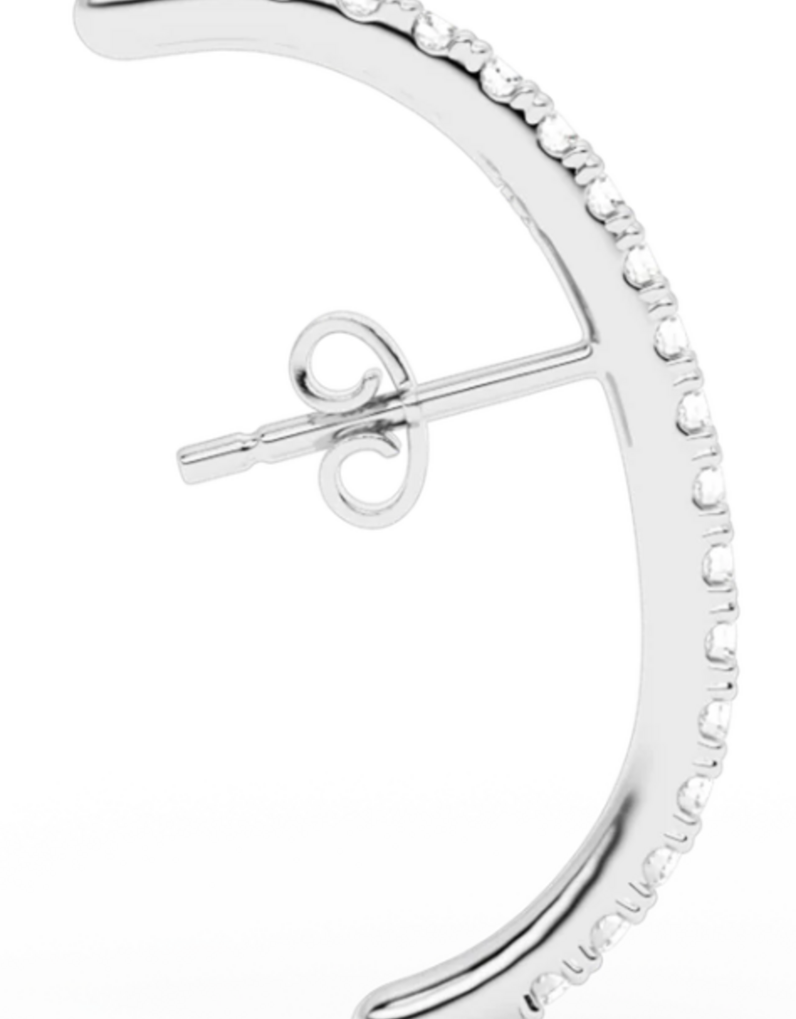 Billion Avenue Earstud Diamond 'Long Hug' - Silver - Billion Avenue