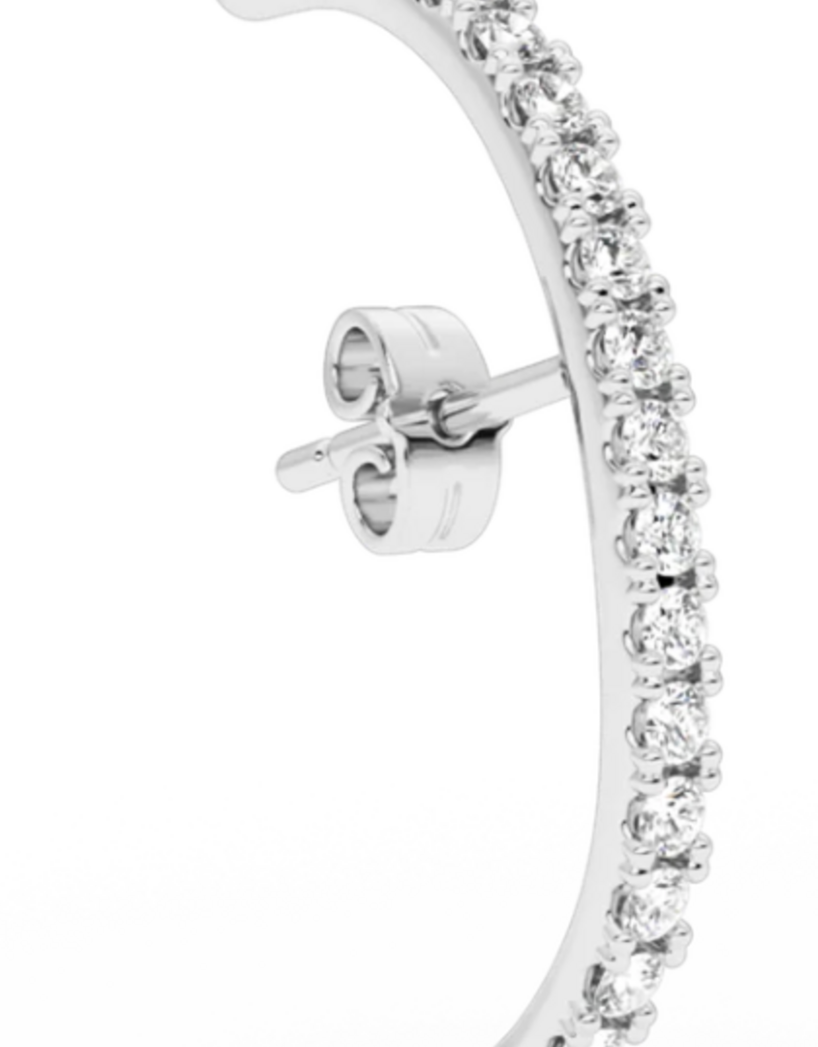 Billion Avenue Earstud Diamond 'Long Hug' - Silver - Billion Avenue