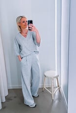 Refined Department T-Shirt V-Neck  'Dolla' - Grey Melange - Refined Department