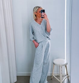 Refined Department Broek Relaxed 'Puck' - Grey Melange - Refined Department