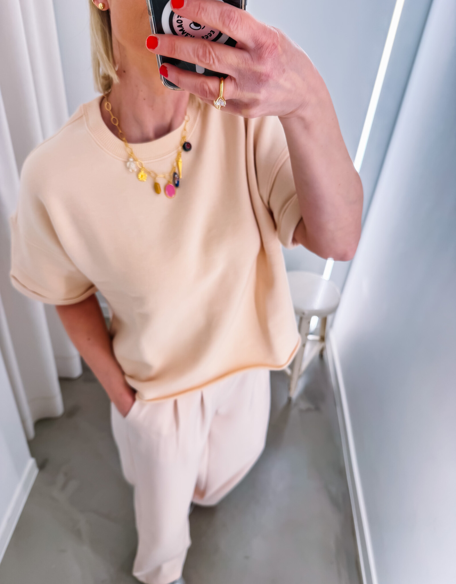 Hod Paris Sweater Korte Mouw 'Solange' - Linen - Hod Paris