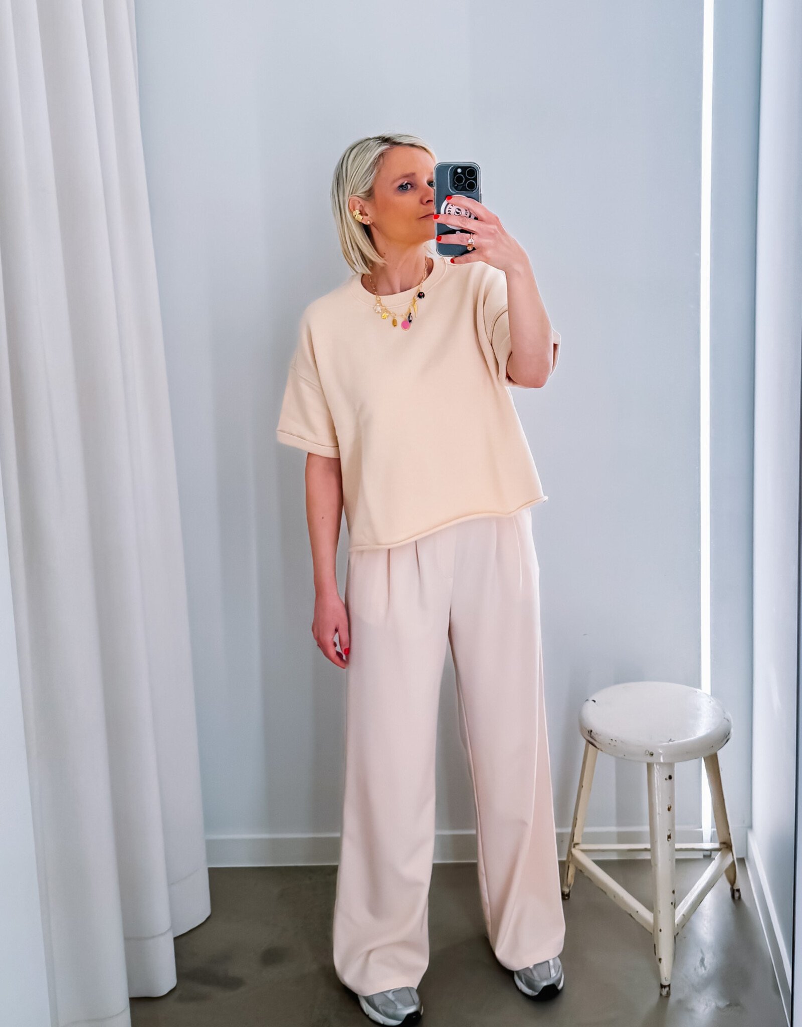 Hod Paris Sweater Korte Mouw 'Solange' - Linen - Hod Paris