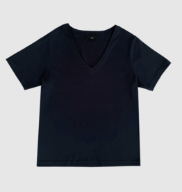 Withblack T-Shirt V-Neck 'Gabriella' - Midnight Blue - Withblack