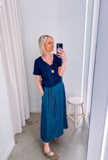 Withblack T-Shirt V-Neck 'Gabriella' - Midnight Blue - Withblack