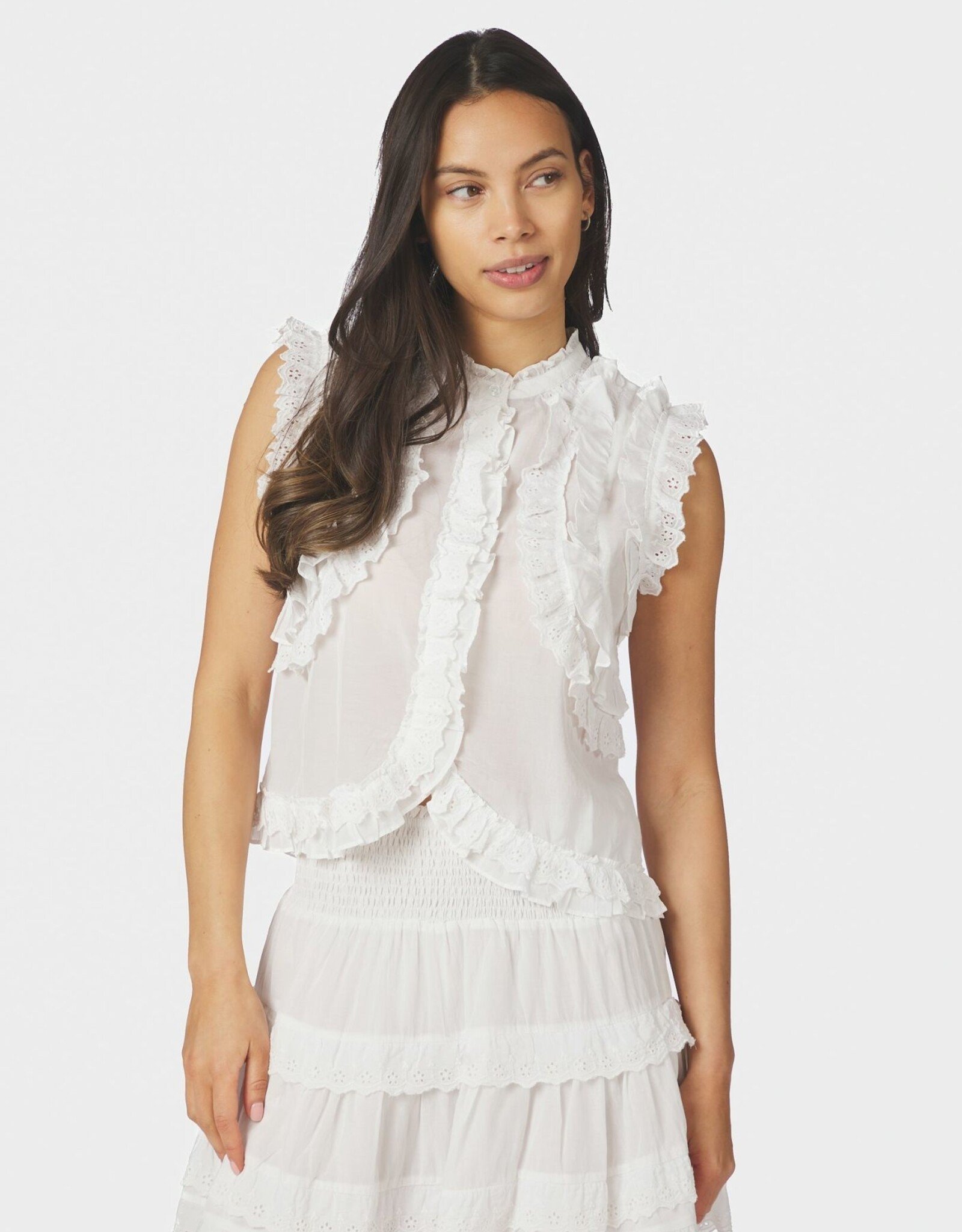 Top Ruffle 'Celia' - White - Neo Noir