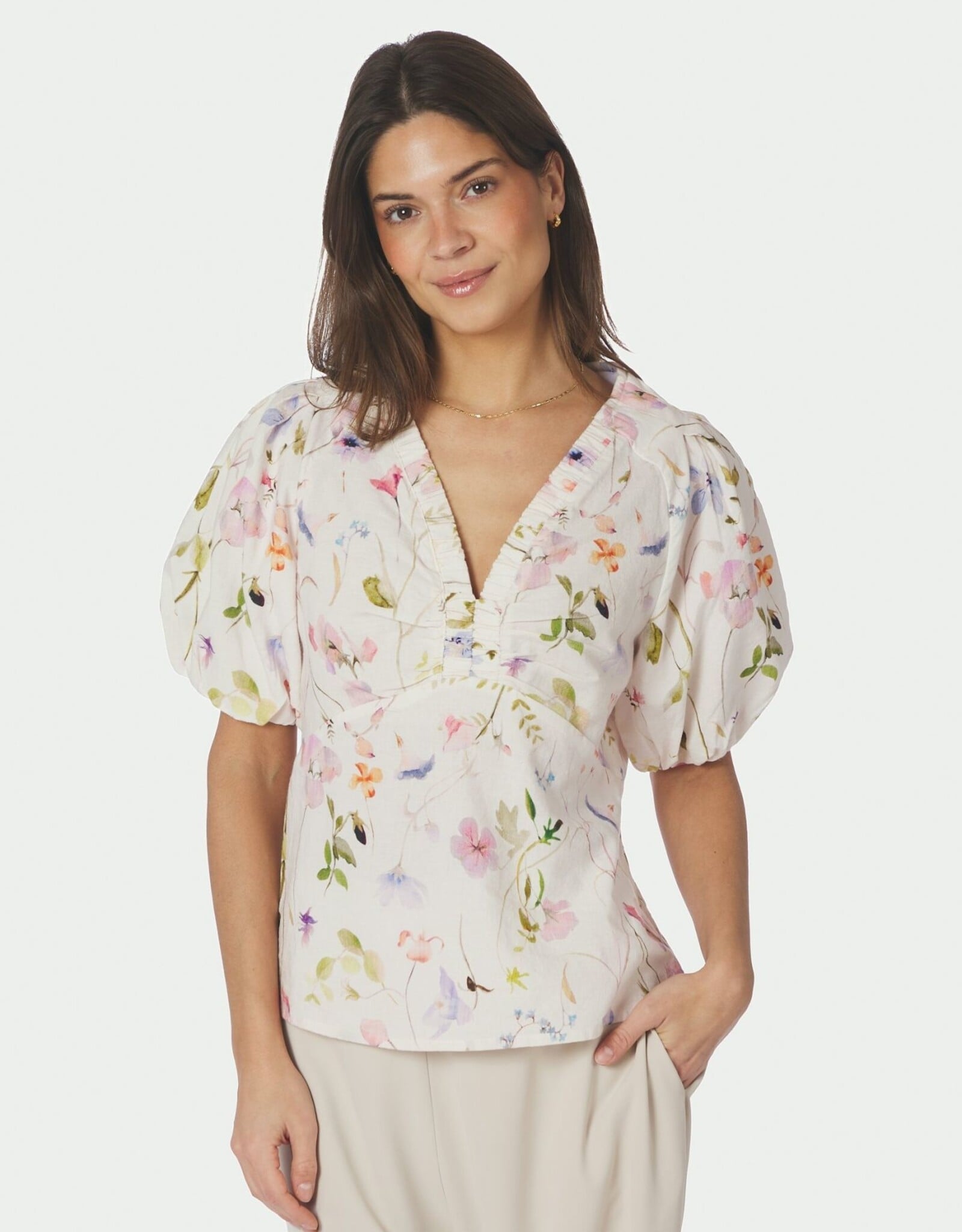 Blouse Flower 'Irina' - Off White - Neo Noir