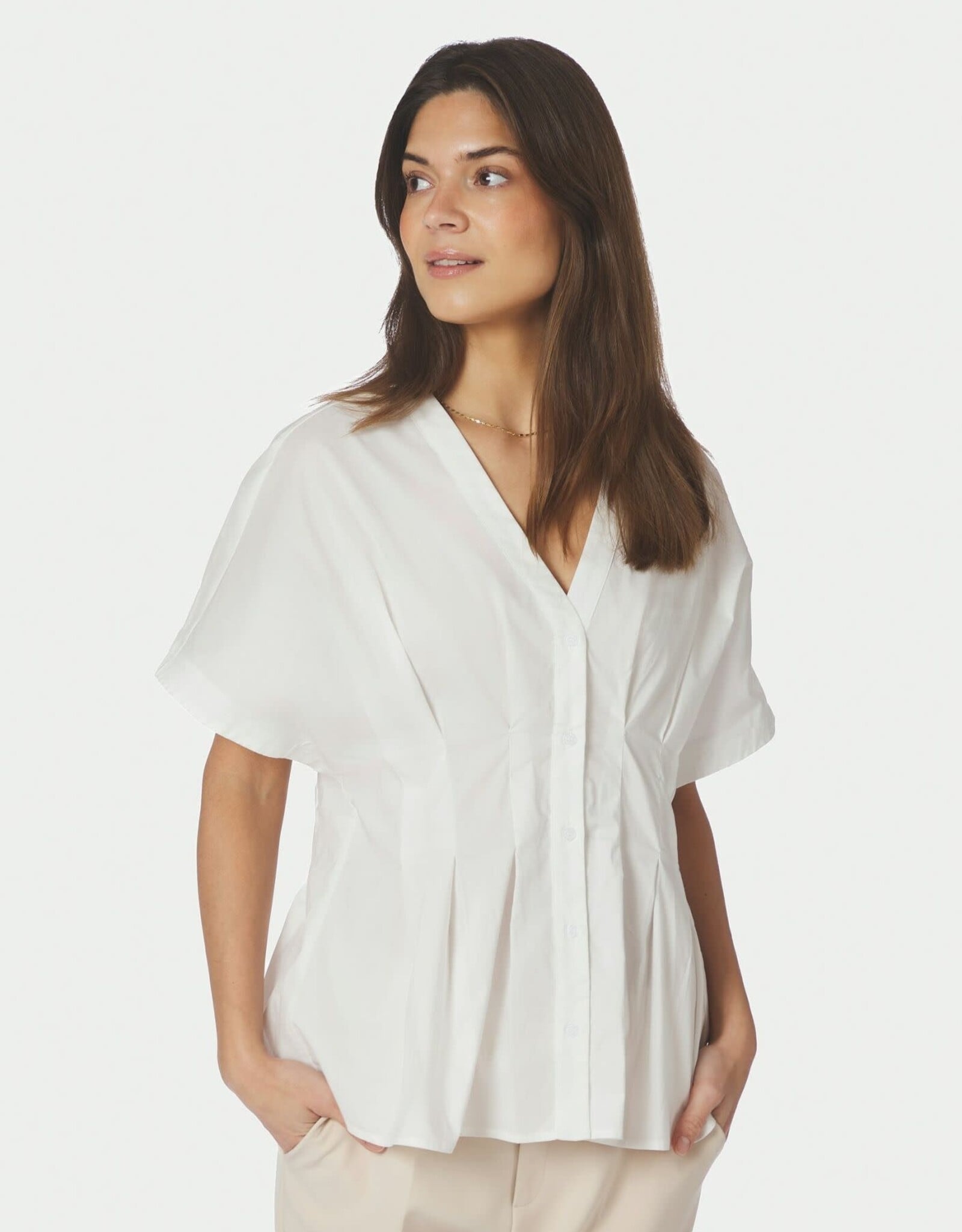Blouse Poplin 'Adamma' - White - Neo Noir