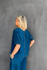 Another Label Blouse 'Coralie' - Mid Blue Denim  - Another-Label