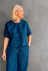 Another Label Blouse 'Coralie' - Mid Blue Denim  - Another-Label