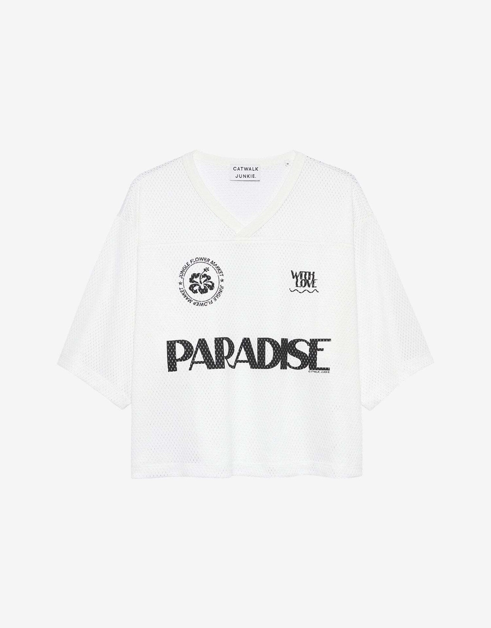 Catwalk Junkie T-Shirt Jersey 'Football Graphic' - Off White - Catwalk Junkie