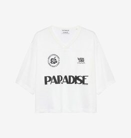 Catwalk Junkie T-Shirt Jersey 'Football Graphic' - Off White - Catwalk Junkie