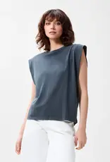 Catwalk Junkie Top 'Folded Shoulder' - Carbon - Catwalk Junkie