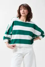 Catwalk Junkie T-Shirt Striped 'Oversized Bold' - Wild Green - Catwalk Junkie
