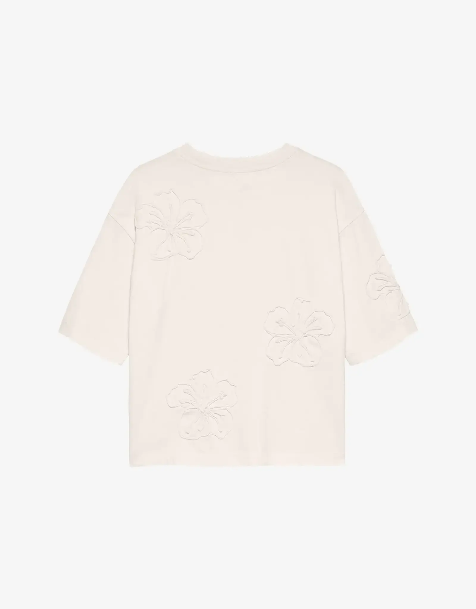 Catwalk Junkie T-Shirt 'Hibiscus' - Egret - Catwalk Junkie