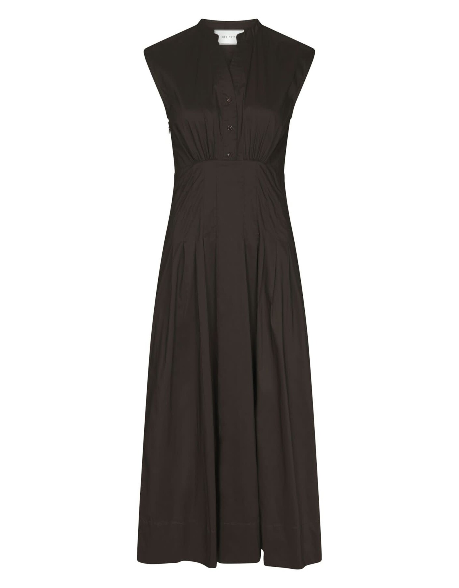 Jurk Poplin 'Irena' - Chocolate Brown - Neo Noir