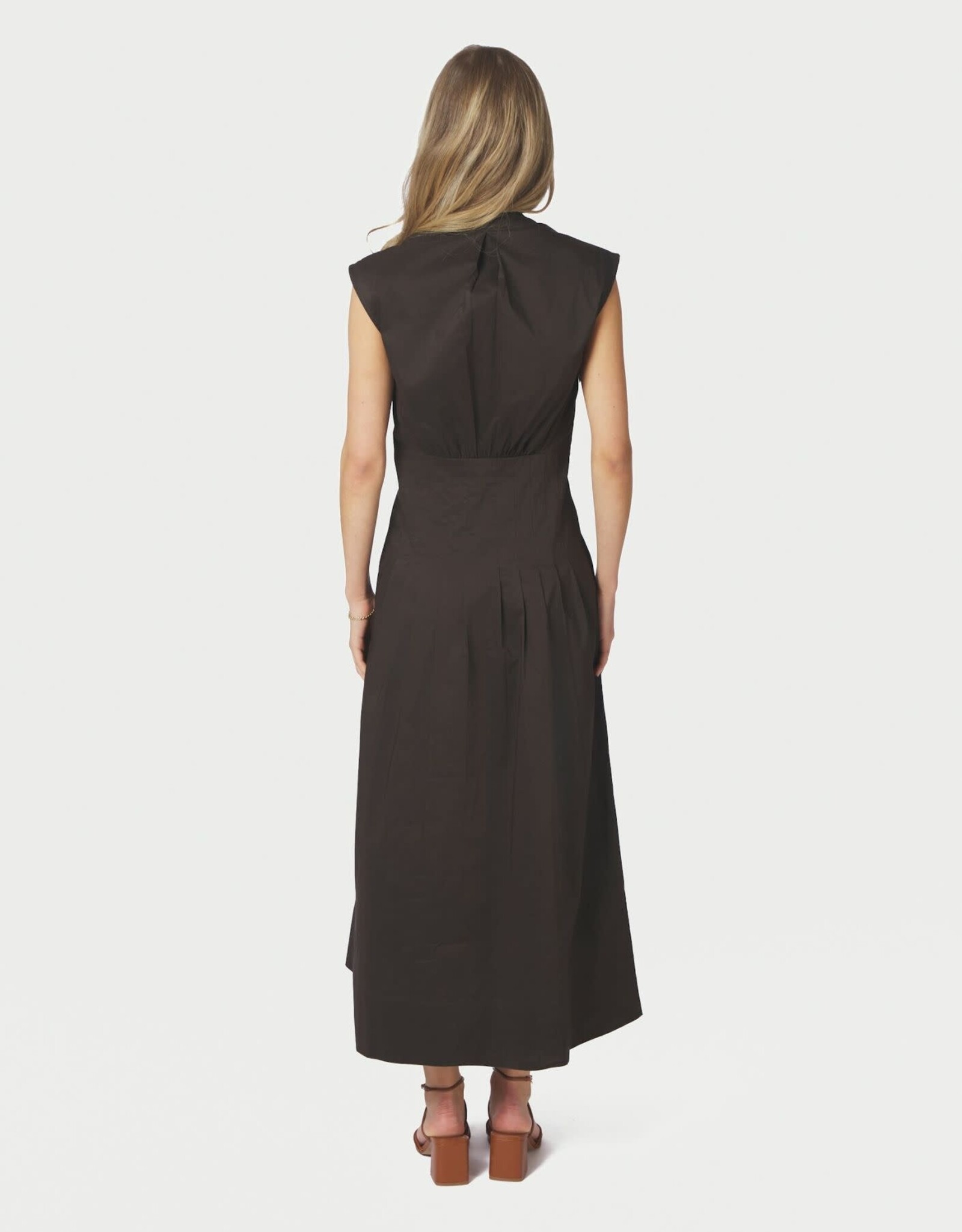 Jurk Poplin 'Irena' - Chocolate Brown - Neo Noir
