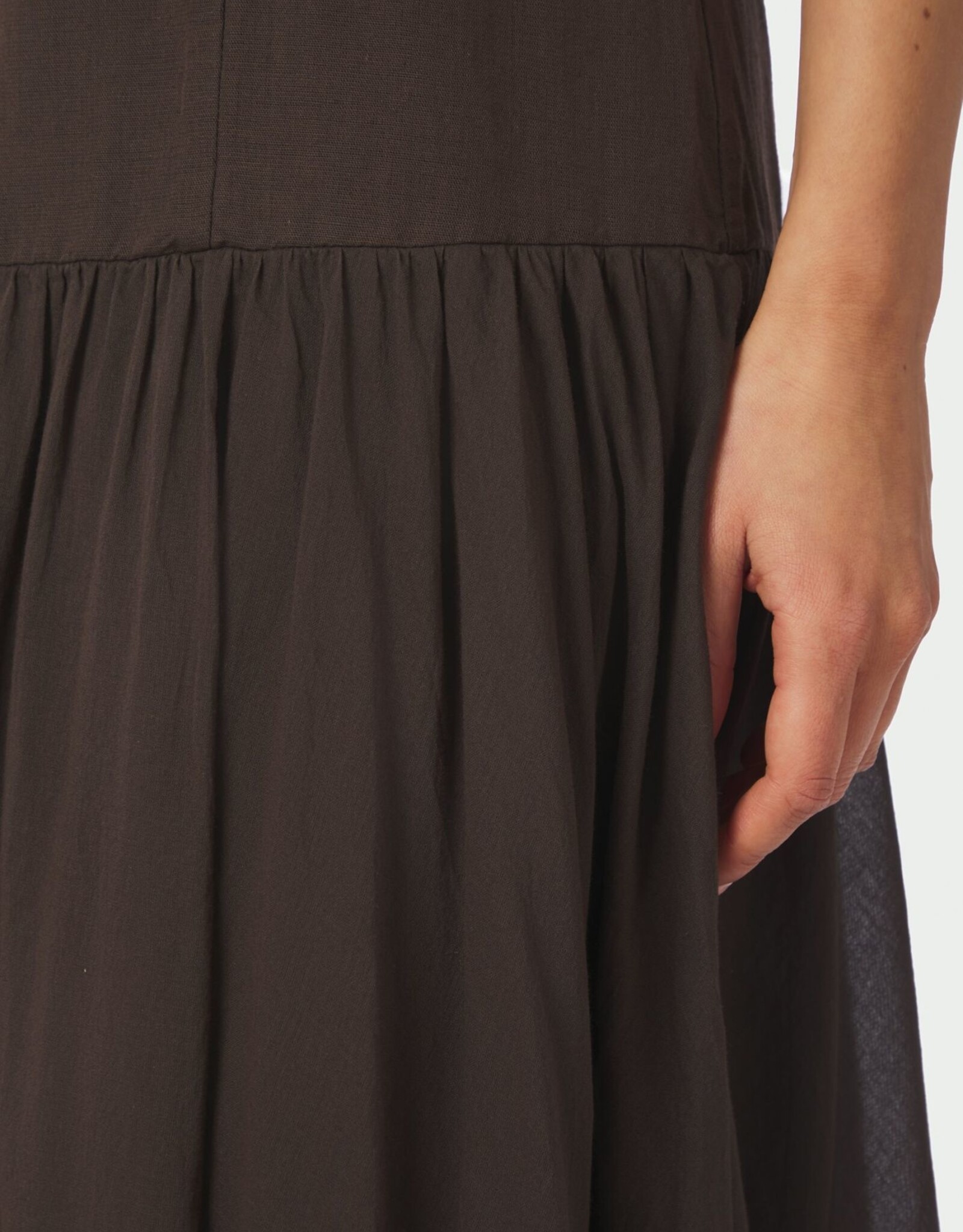 Jurk Voile 'Jackie' - Dark Brown - Neo Noir