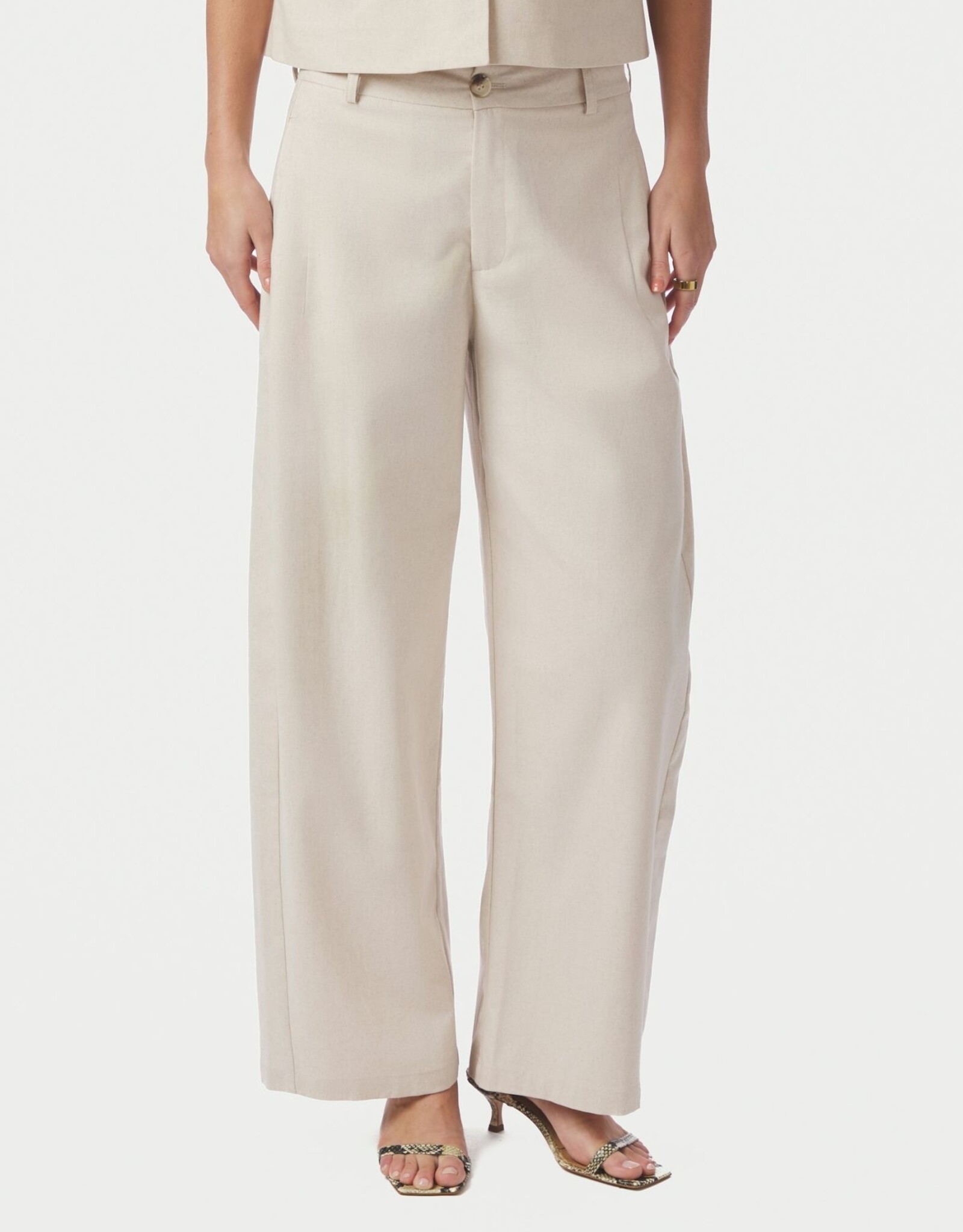Broek Linen 'Essiall' - Creme - Neo Noir