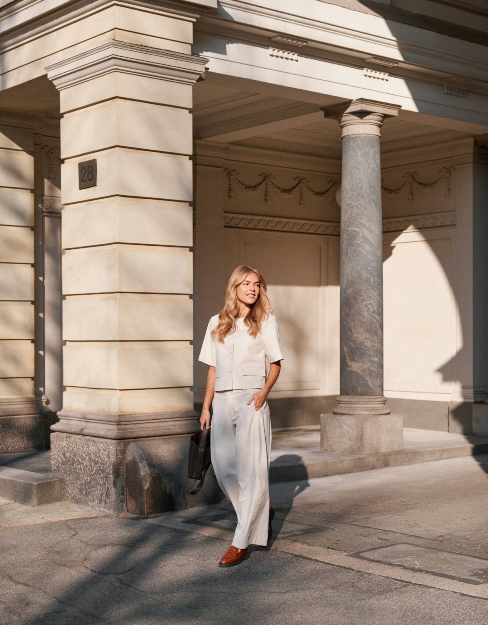 Broek Linen 'Essiall' - Creme - Neo Noir