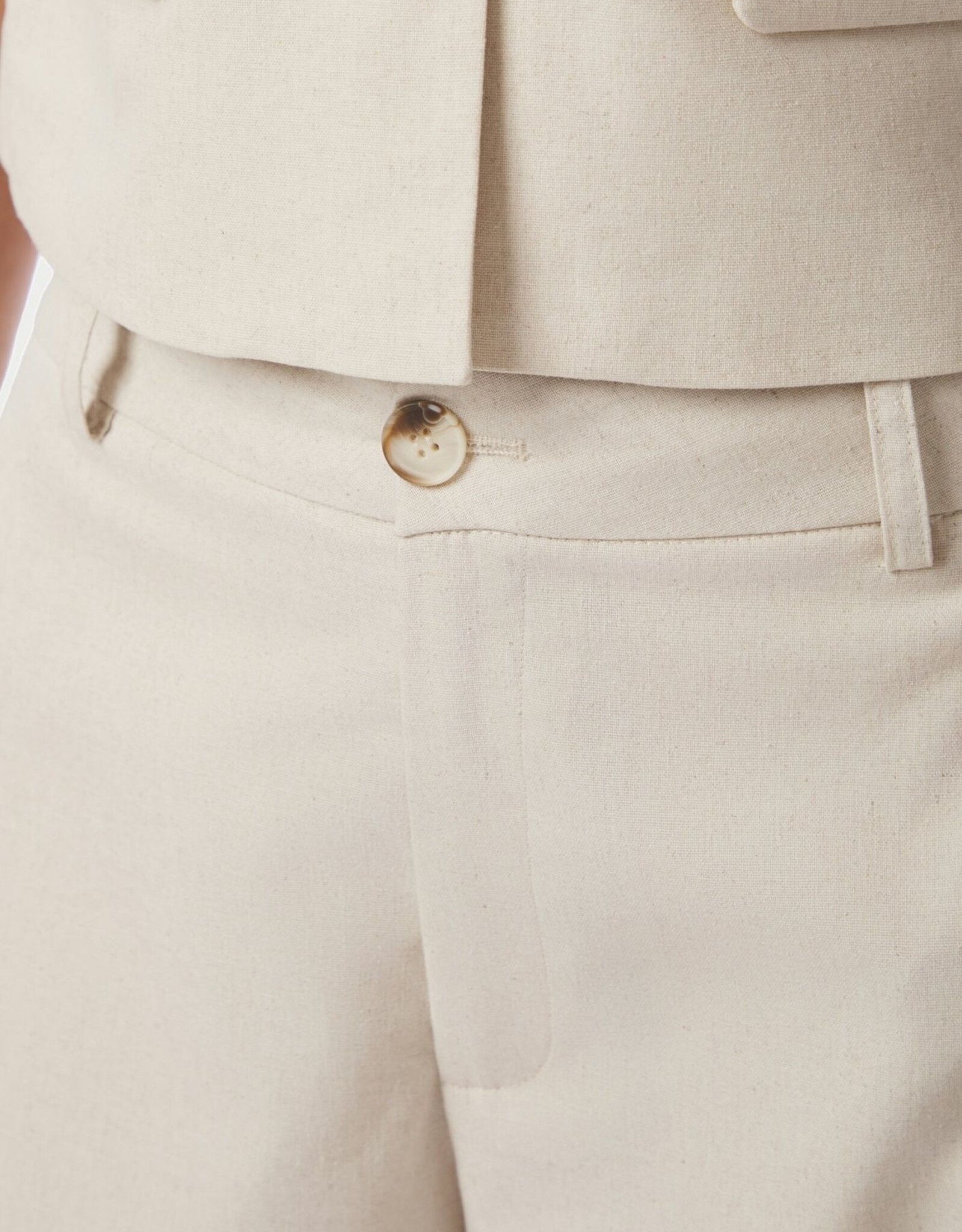 Broek Linen 'Essiall' - Creme - Neo Noir