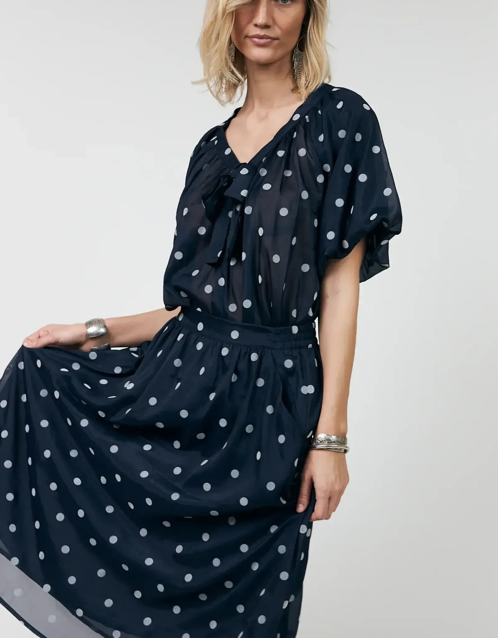 Lollys Laundry Blouse 'Pine' - Dark Blue - Lollys Laundry