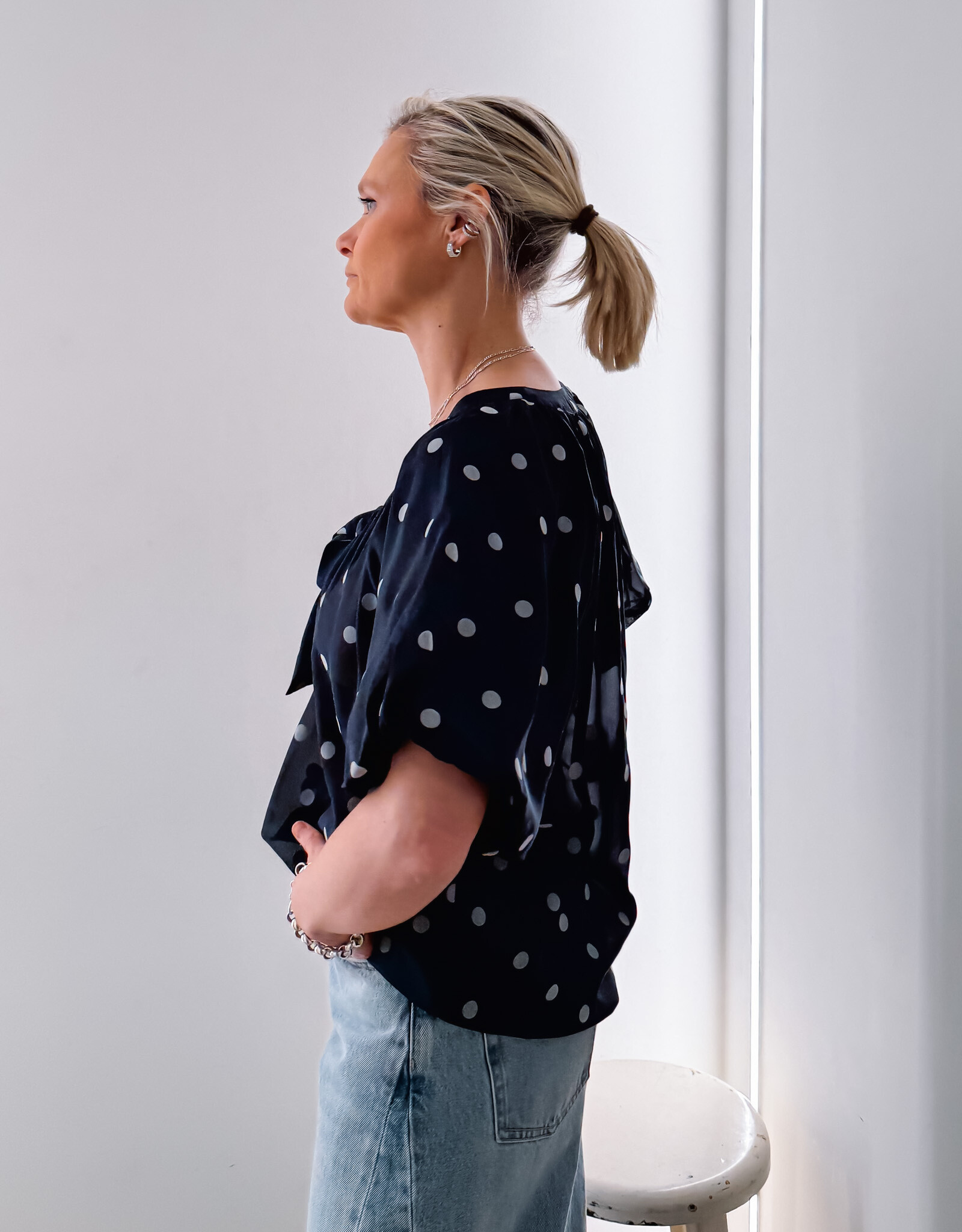 Lollys Laundry Blouse 'Pine' - Dark Blue - Lollys Laundry