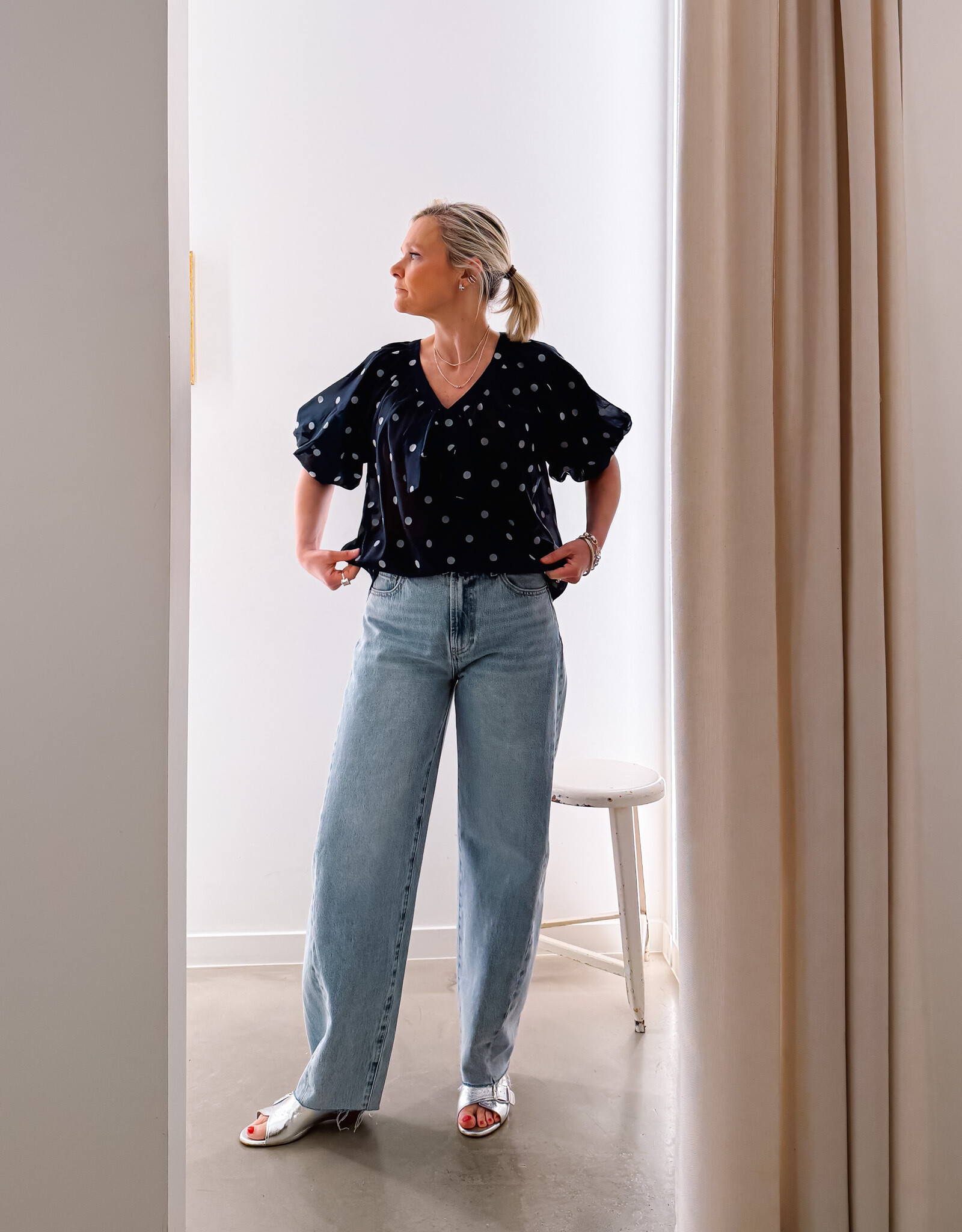 Lollys Laundry Blouse 'Pine' - Dark Blue - Lollys Laundry