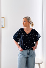 Lollys Laundry Blouse 'Pine' - Dark Blue - Lollys Laundry