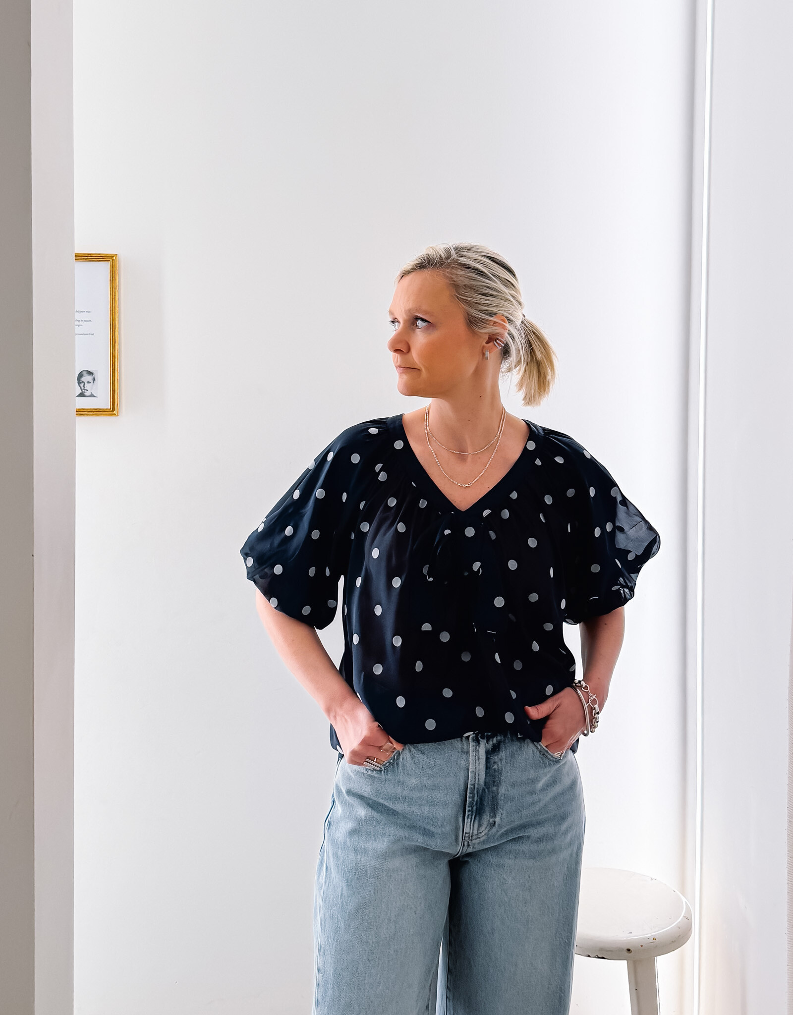 Lollys Laundry Blouse 'Pine' - Dark Blue - Lollys Laundry