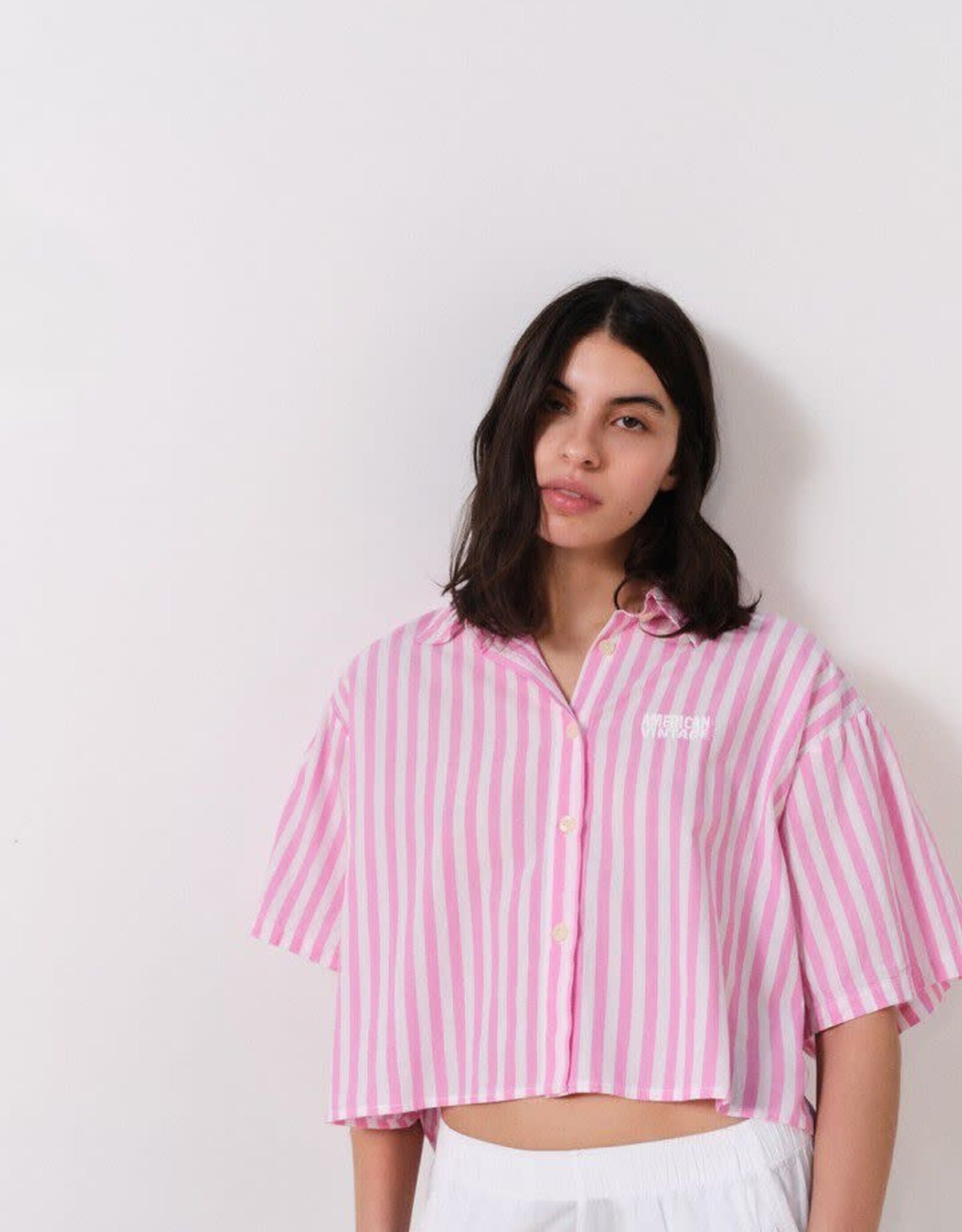 American Vintage Blouse 'Vextown' - Rayures Rose - Vex06A -  American Vintage