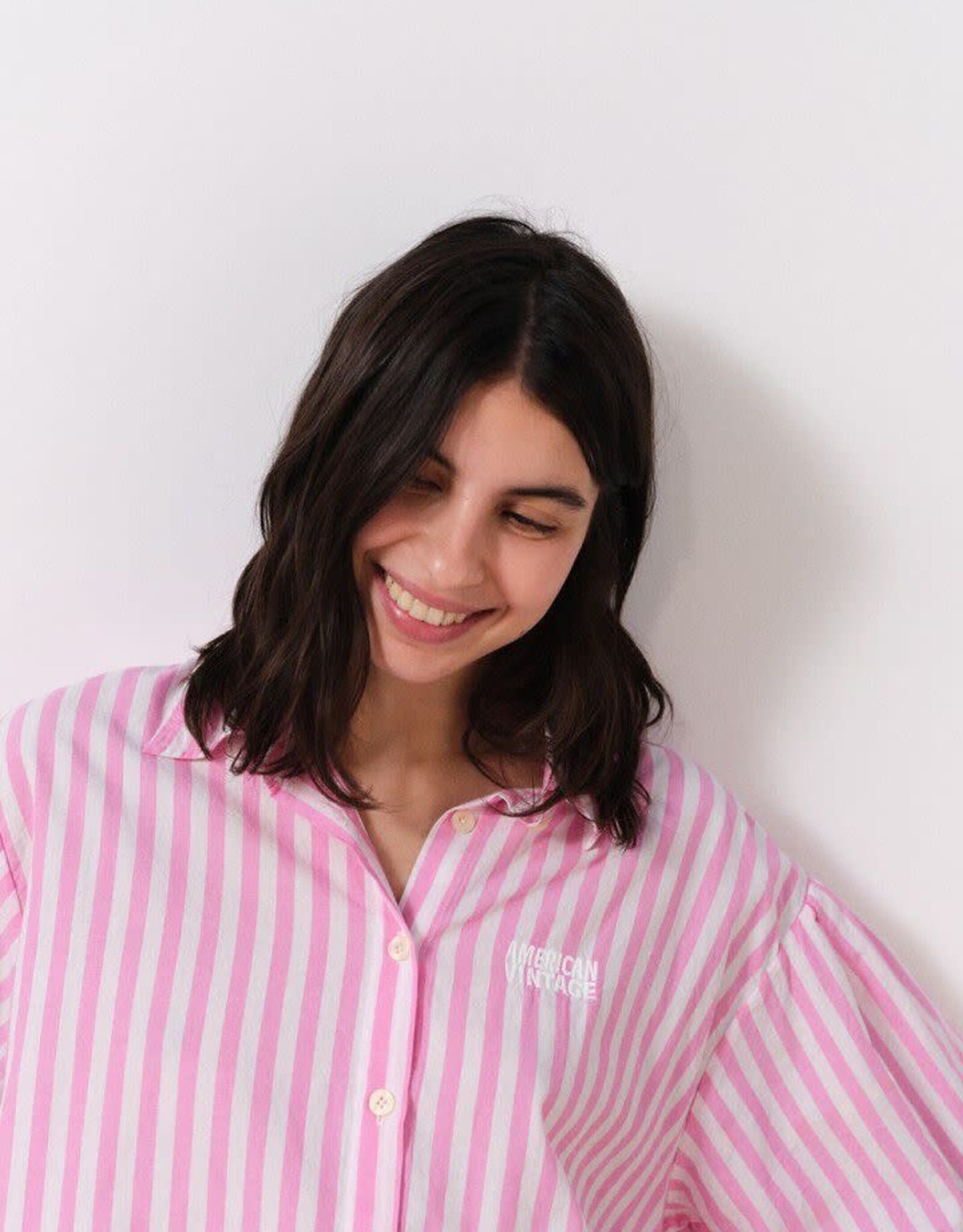 American Vintage Blouse 'Vextown' - Rayures Rose - Vex06A -  American Vintage