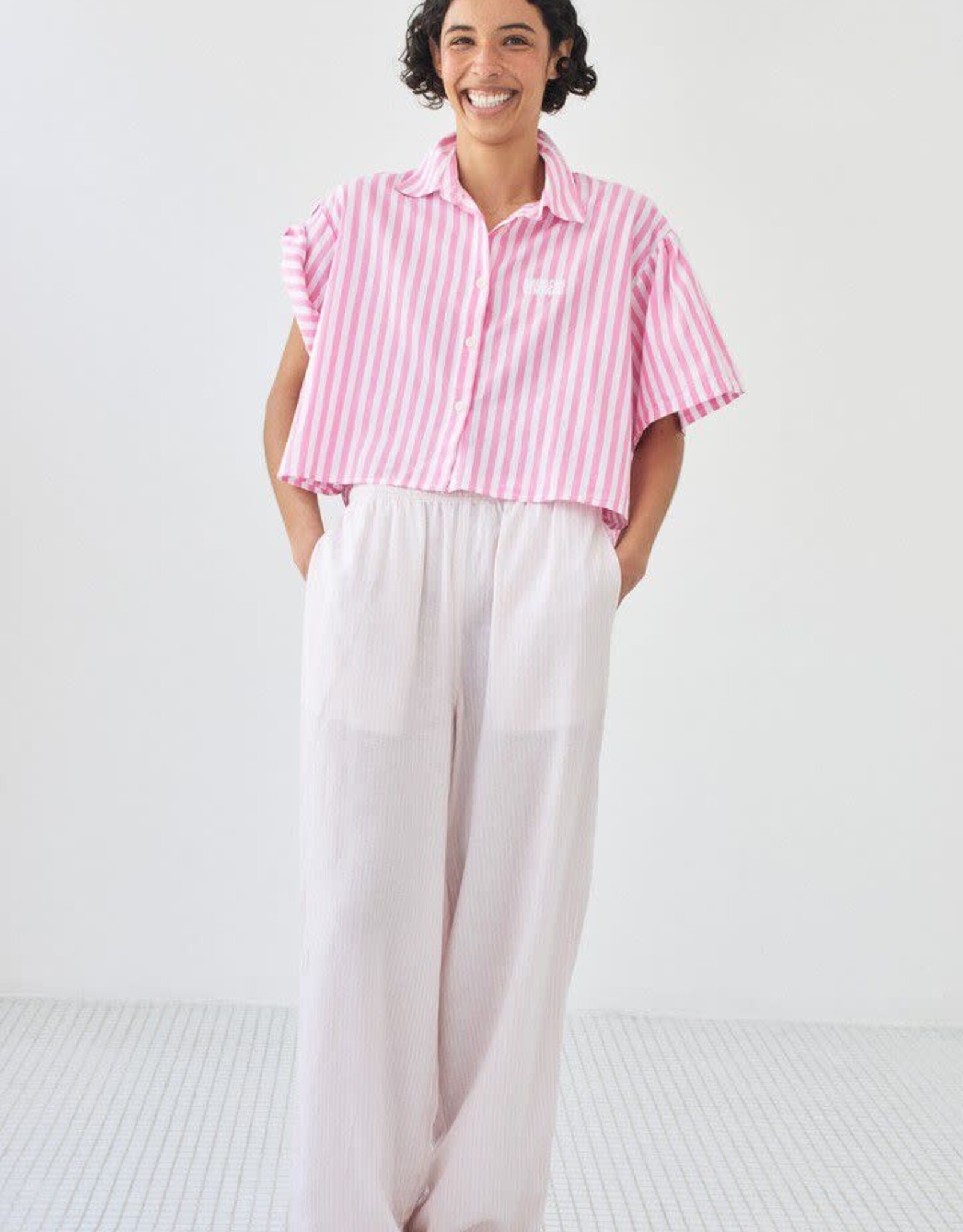 American Vintage Blouse 'Vextown' - Rayures Rose - Vex06A -  American Vintage