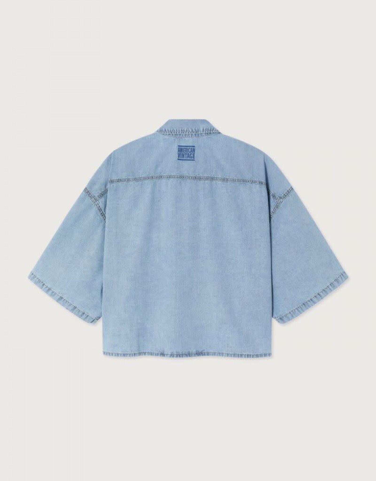 American Vintage Blouse 'Paybou' - Blue Snow - Pay06A -  American Vintage
