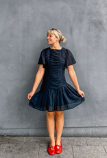 Jurk Voile 'Circle S' - Navy - Neo Noir
