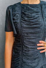 Jurk Voile 'Circle S' - Navy - Neo Noir
