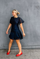 Jurk Voile 'Circle S' - Navy - Neo Noir