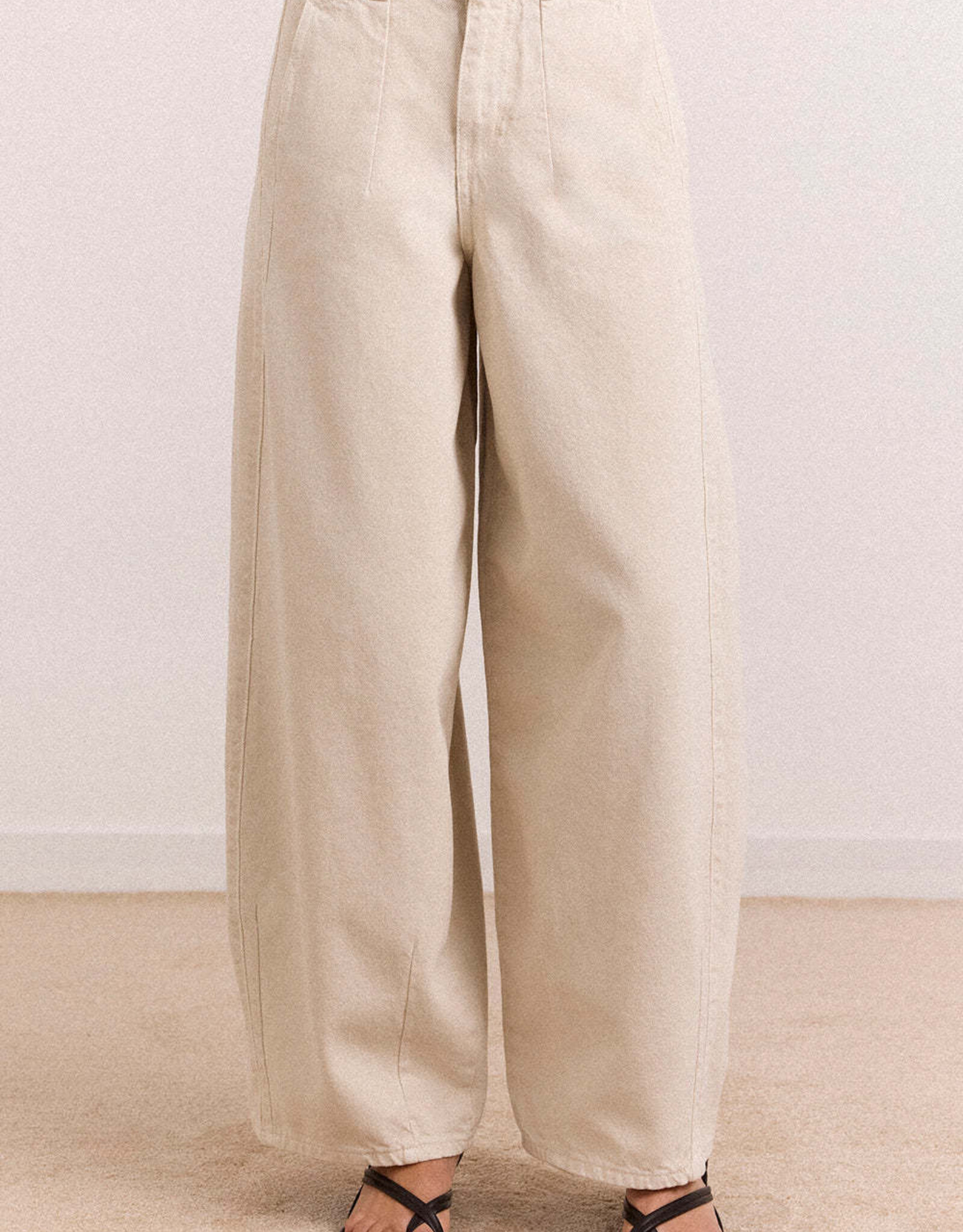 Damson Madder Jeans Barrel 'Erika' - Stone - Damson Madder