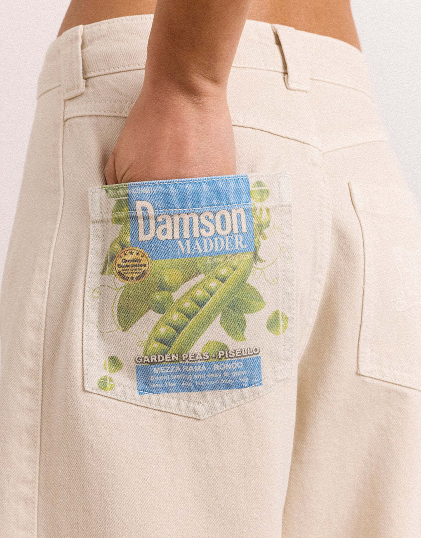 Damson Madder Jeans Barrel 'Erika' - Stone - Damson Madder
