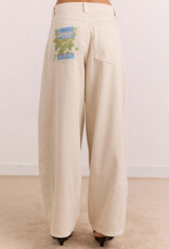 Damson Madder Jeans Barrel 'Erika' - Stone - Damson Madder