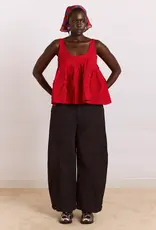 Damson Madder Top 'Stella Ruffle Cami' - Red - Damson Madder