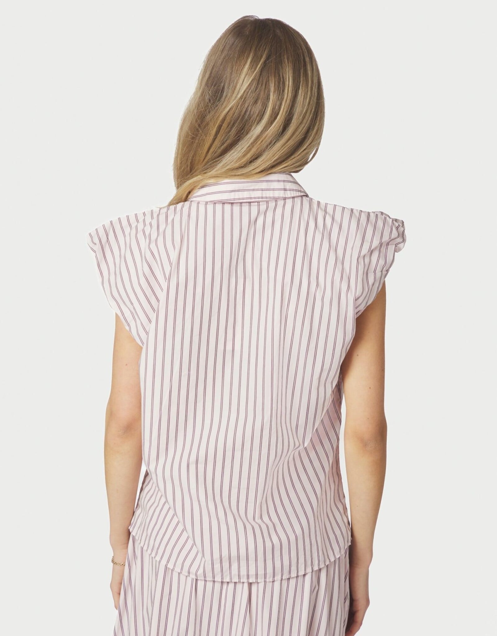 Blouse Double Stripe 'Isella' - Rose - Neo Noir
