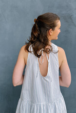 The Tiny Big Sister Jurk Striped 'Low Back' - White - The Tiny Big Sister