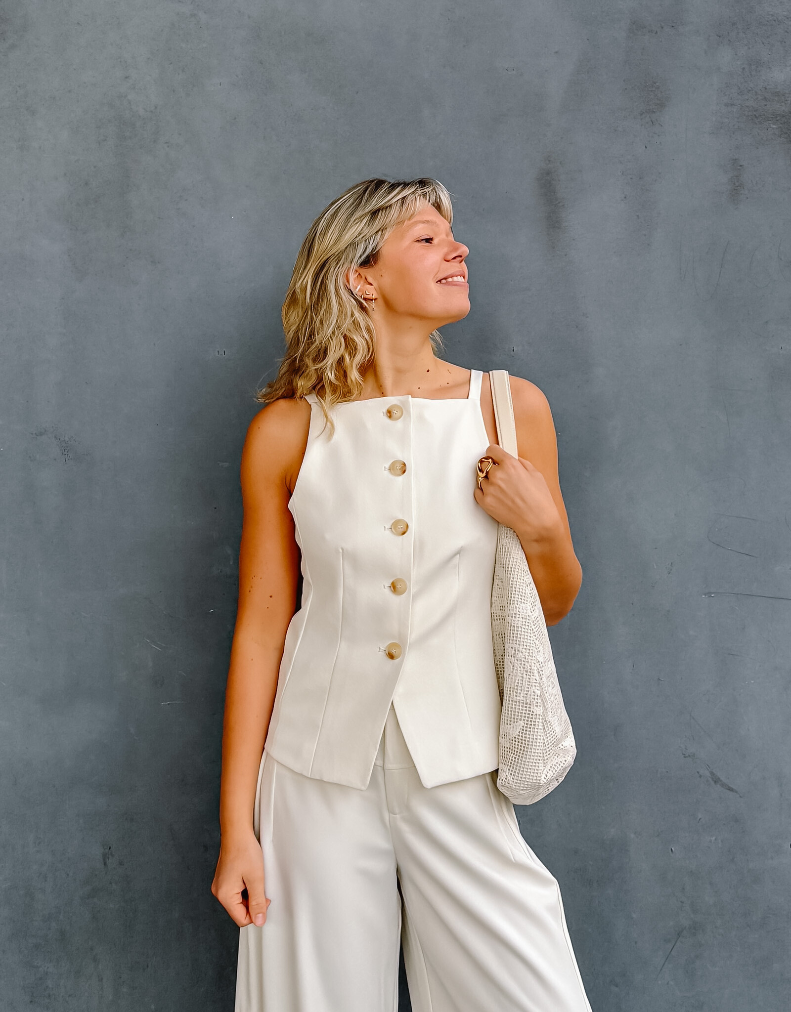 Top/Waistcoat  'Kylie' - Off White - Neo Noir