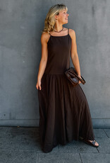 Jurk Voile 'Jackie' - Dark Brown - Neo Noir