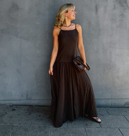 Jurk Voile 'Jackie' - Dark Brown - Neo Noir