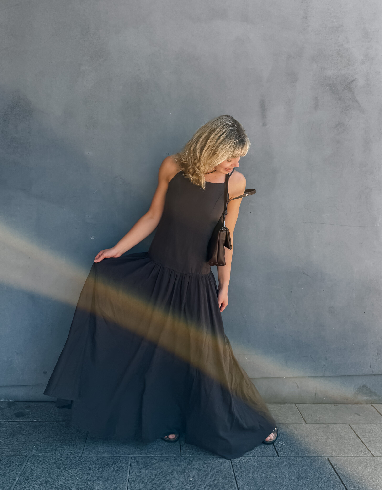 Jurk Voile 'Jackie' - Dark Brown - Neo Noir