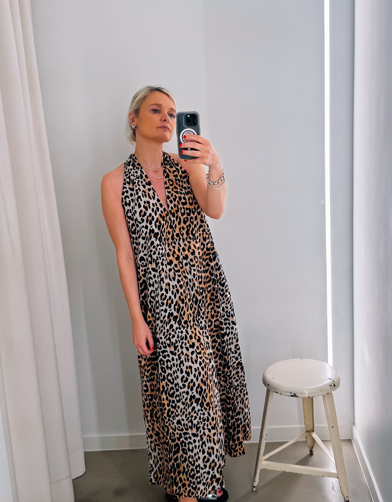 Withblack Jurk Midi 'Amina Talia' - Leo Print - Withblack